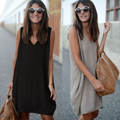 New Fashion Women Tank Mini Dress V Neck High Low Hem Loose Casual Asymmetric Shift Dress BlackGrey
New Fashion Women Tank Mini Dress V Neck High Low Hem Loose Casual Asymmetric Shift Dress BlackGrey