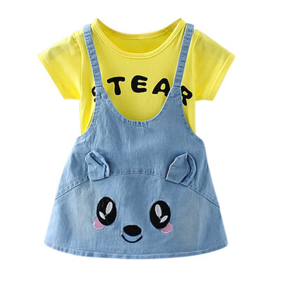 2018 Summer 1-4T Newly Fashion Baby Girls Cute Dress Girls Short-sleeved Cowboy Cartoon Strap Fake 2 Pieces Baby Girl Dresses
2018 Summer 1-4T Newly Fashion Baby Girls Cute Dress Girls Short-sleeved Cowboy Cartoon Strap Fake 2 Pieces Baby Girl Dresses
