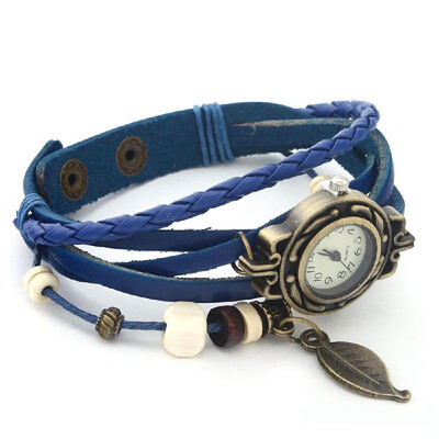 Leaf Charm Lady Watch Bracelet Vintage PU Leather Strap Wristwatch Hand Knit Retro Quartz Analog Casual Watches
Leaf Charm Lady Watch Bracelet Vintage PU Leather Strap Wristwatch Hand Knit Retro Quartz Analog Casual Watches