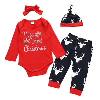 4Pcs Baby Clothes Set Girl Boy Christmas Outfits Sets Infant Cotton Long Sleeve Letter Print Romper Trousers Headband Hats
4Pcs Baby Clothes Set Girl Boy Christmas Outfits Sets Infant Cotton Long Sleeve Letter Print Romper Trousers Headband Hats