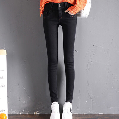 City plus CITYPLUS 2017 winter new art women&39s high waist double buckle elastic pencils pants feet plus cashmere thickening grasping pattern jeans CWKN17T162 dark blue 30
City plus CITYPLUS 2017 winter new art women&39s high waist double buckle elastic pencils pants feet plus cashmere thickening grasping pattern jeans CWKN17T162 dark blue 30