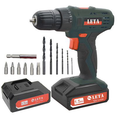 Leta 12V lithium drill 2 batteries Electric screwdriver Tool Kit Household Rechargeable Torches LT-LE918
Leta 12V lithium drill 2 batteries Electric screwdriver Tool Kit Household Rechargeable Torches LT-LE918