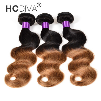 HCDIVA Ombre Virgin Hair Brazilian Body Wave 3 Bundles Body Wave Human Hair Extensions T1B/30
HCDIVA Ombre Virgin Hair Brazilian Body Wave 3 Bundles Body Wave Human Hair Extensions T1B/30