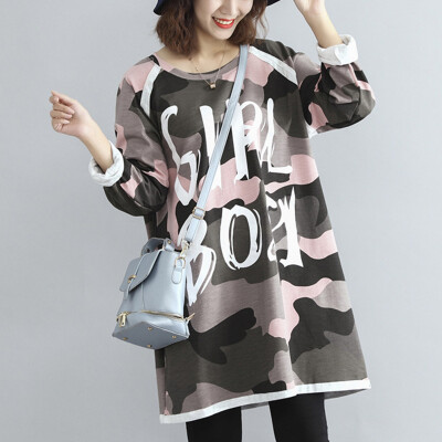City plus CITYPLUS 2017 autumn and winter new style women's clothing large size fat MM loose casual bottoming camouflage wild long-sleeved T-shirt CWTC179658 army green all
City plus CITYPLUS 2017 autumn and winter new style women's clothing large size fat MM loose casual bottoming camouflage wild long-sleeved T-shirt CWTC179658 army green all