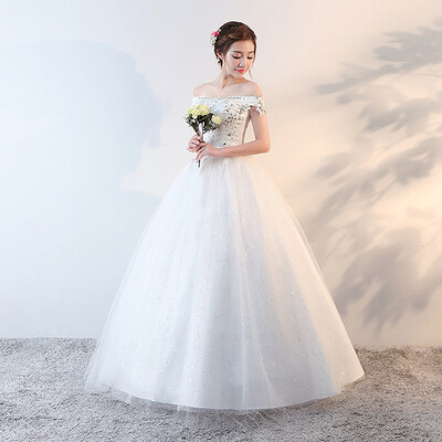 A-Line Off-the-shoulder Floor Length Lace Tulle Wedding Dress with Beading Ruching by 08
A-Line Off-the-shoulder Floor Length Lace Tulle Wedding Dress with Beading Ruching by 08