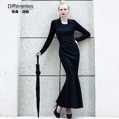 DF · RS Long-sleeved autumn and winter long-sleeved dress female black Slim temperament package hip fishtail skirt step skirt
DF · RS Long-sleeved autumn and winter long-sleeved dress female black Slim temperament package hip fishtail skirt step skirt