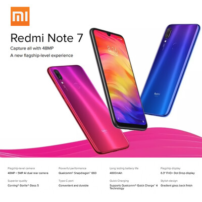 Xiaomi Redmi Note 7 Mobile Phone 63inich Display 6GB RAM 64GB ROM 48MP Camera Snapdragon 660 4000mAh Battery 4G Unlocked Smartpho
Xiaomi Redmi Note 7 Mobile Phone 63inich Display 6GB RAM 64GB ROM 48MP Camera Snapdragon 660 4000mAh Battery 4G Unlocked Smartpho