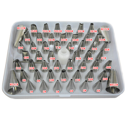 Cake Decorating Piping Tips 52pcs Stainless Steel Baking Piping Tips with 1 Coupler2 Flower Nails&Storage Case 55pieces
Cake Decorating Piping Tips 52pcs Stainless Steel Baking Piping Tips with 1 Coupler2 Flower Nails&Storage Case 55pieces