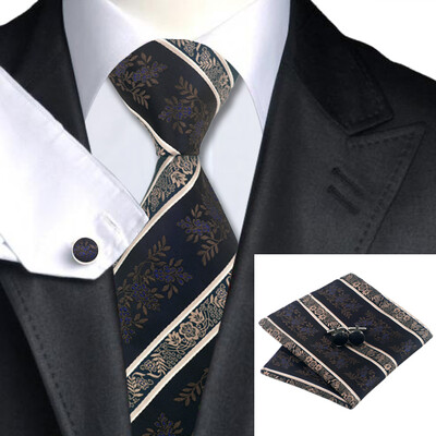 N-0798 Vogue Men Silk Tie Set Black Stripe Necktie Handkerchief Cufflinks Set Ties For Men Formal Wedding Business wholesale
N-0798 Vogue Men Silk Tie Set Black Stripe Necktie Handkerchief Cufflinks Set Ties For Men Formal Wedding Business wholesale