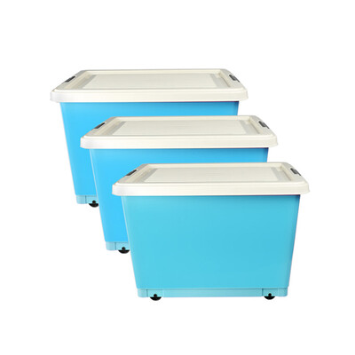 Revitalization Korean with cover&pulley storage storage box three-piece 50L blue CH88723
Revitalization Korean with cover&pulley storage storage box three-piece 50L blue CH88723