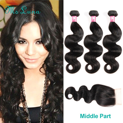 Ms Luna Hair Brazilian Virgin Hair Body Weave 3 Bundles With 4x4" Free3 Part Lace Closure 4 Pcs Hair Natural Color
Ms Luna Hair Brazilian Virgin Hair Body Weave 3 Bundles With 4x4" Free3 Part Lace Closure 4 Pcs Hair Natural Color