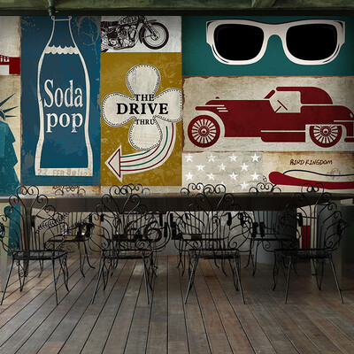 Custom 3d mural Bar lounge restaurant cafe background retro 3D American graffiti mural wallpaper
Custom 3d mural Bar lounge restaurant cafe background retro 3D American graffiti mural wallpaper