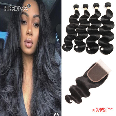 HCDIVA Indian Body Wave 4 Bundles with Lace Closure 44 inch Raw Unprocessed Virgin India Closure with Body Wavy Bundle Hair Weft
HCDIVA Indian Body Wave 4 Bundles with Lace Closure 44 inch Raw Unprocessed Virgin India Closure with Body Wavy Bundle Hair Weft