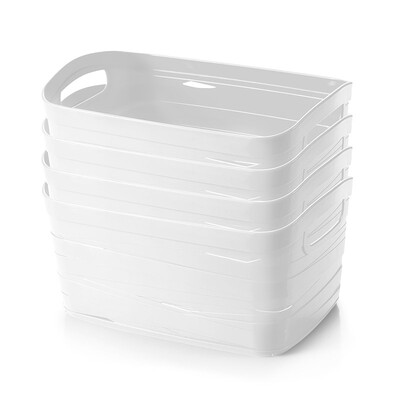 JEKO&JEKO plastic finishing storage basket 4 Pack storage basket toy file rack finishing basket desktop weaving basket medium white SWB-6123
JEKO&JEKO plastic finishing storage basket 4 Pack storage basket toy file rack finishing basket desktop weaving basket medium white SWB-6123