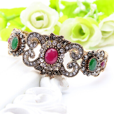 Exquisite Turkish Resin Flower Folding Bracelet Bangle Adjustable Women Vintage Bangle Antique Gold Color Wedding Jewelry Cuff
Exquisite Turkish Resin Flower Folding Bracelet Bangle Adjustable Women Vintage Bangle Antique Gold Color Wedding Jewelry Cuff
