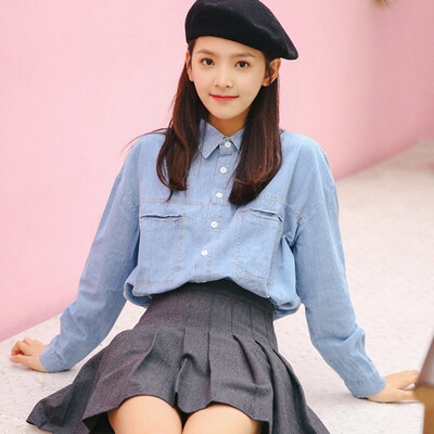 City plus CITYPLUS 2018 autumn new literary womens personality temperament simple college style casual wild denim shirt CWCS181162 light blue
City plus CITYPLUS 2018 autumn new literary womens personality temperament simple college style casual wild denim shirt CWCS181162 light blue