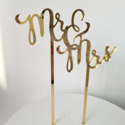 MEYA Mirror Gold Mr & Mrs Acrylic Wedding Cake Topper Party Decoration Cupcake Stand
MEYA Mirror Gold Mr & Mrs Acrylic Wedding Cake Topper Party Decoration Cupcake Stand
