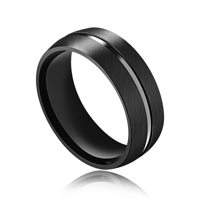 8MM Черное кольцо перста нержавеющей стали для людей Простой стиль Знаменитый бренд ювелирных изделий Мужской подарок. * OR516