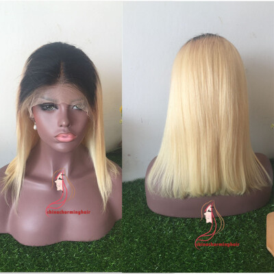 Full Lace Human Hair wigs Bob Wigs Ombre Two Tone T1B/613 Straight Brazilian Virgin Hair 130 Density Bleached Knots Lace Front Wig
Full Lace Human Hair wigs Bob Wigs Ombre Two Tone T1B/613 Straight Brazilian Virgin Hair 130 Density Bleached Knots Lace Front Wig