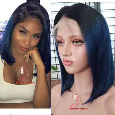 Ombre Two Tone T1Bblue Lace Front Human Hair Bob Wigs silky straight Brazilian Virgin Hair 130 Density Lace Front Wig
Ombre Two Tone T1Bblue Lace Front Human Hair Bob Wigs silky straight Brazilian Virgin Hair 130 Density Lace Front Wig