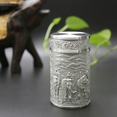 Oriental Pewter - Pewter Tea Caddy TPCM4 Hand Carved Beautiful Embossed Tin 97 Lead-Free Pewter Handmade in Thailand
Oriental Pewter - Pewter Tea Caddy TPCM4 Hand Carved Beautiful Embossed Tin 97 Lead-Free Pewter Handmade in Thailand