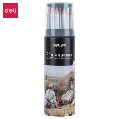 Deli deli 24 color student water-soluble iron barrel with hexagonal color pencil color lead set with brush 68100
Deli deli 24 color student water-soluble iron barrel with hexagonal color pencil color lead set with brush 68100