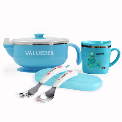 Weilun Dil children stainless steel water insulation bowl cutlery set baby food supplement bowl fork spoon drinking cup shatter-resistant suction cup bowl set blue newborn
Weilun Dil children stainless steel water insulation bowl cutlery set baby food supplement bowl fork spoon drinking cup shatter-resistant suction cup bowl set blue newborn