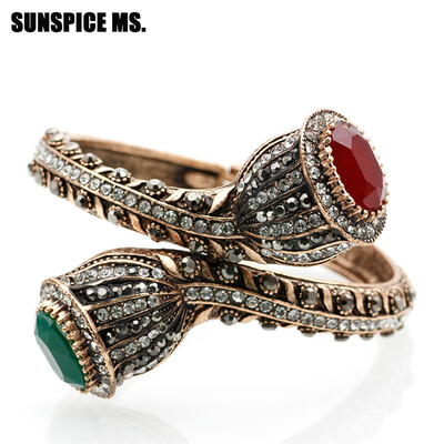 SUNSPICE MS Vintage Charm Bangles For Women Antique Gold Red Resin Lily Flower Bracelet Full Crystals Turkish Bijuteria Jewelry
SUNSPICE MS Vintage Charm Bangles For Women Antique Gold Red Resin Lily Flower Bracelet Full Crystals Turkish Bijuteria Jewelry