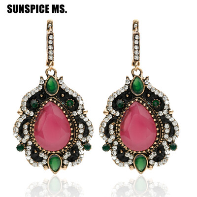 New Turkish Women Long Hook Vintage Earrings Water Drop Resin Antique Gold Color Ethnic Jewelry Indian Bridal Wedding Bijoux
New Turkish Women Long Hook Vintage Earrings Water Drop Resin Antique Gold Color Ethnic Jewelry Indian Bridal Wedding Bijoux