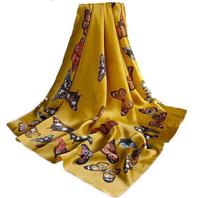 

Шарфы Wrap Shawl Silk-Satin Scarf Women Ladies Soft Long Printing(115 см * 115 см)