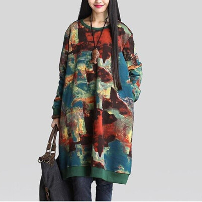 2018 Fashion Autumn Winter Plus Size Loose Dresses Plus Size Cotton Vintage Long Sleeve Dress Long Sleeve Casual for Girls Floral Print Bts Moletom Feminino
2018 Fashion Autumn Winter Plus Size Loose Dresses Plus Size Cotton Vintage Long Sleeve Dress Long Sleeve Casual for Girls Floral Print Bts Moletom Feminino