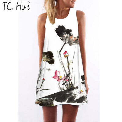 2018 Round Neck Sexy Summer Dress Women Sleeveless Vintage Print Casual A-Line Beach Dresses
2018 Round Neck Sexy Summer Dress Women Sleeveless Vintage Print Casual A-Line Beach Dresses