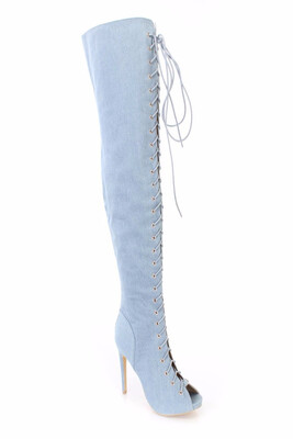 New Arrival 2017 Blue Denim Women Boots Peep Toe High Heel Over The Knee Boots Sexy Lace Up Thigh High Boots Zipper Long
New Arrival 2017 Blue Denim Women Boots Peep Toe High Heel Over The Knee Boots Sexy Lace Up Thigh High Boots Zipper Long