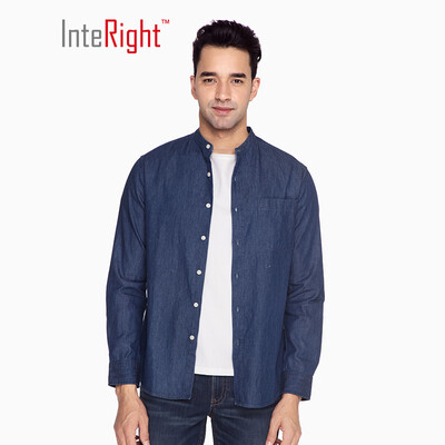 INTERIGHT casual shirt male Oxford spinning stand collar denim long-sleeved shirt dark blue
INTERIGHT casual shirt male Oxford spinning stand collar denim long-sleeved shirt dark blue