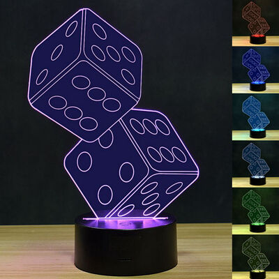 Dice 3D night light7 colors 3D night lightAcrylic panel Remote or touch strong 3D vision lightsLED creative gifts ambient light
Dice 3D night light7 colors 3D night lightAcrylic panel Remote or touch strong 3D vision lightsLED creative gifts ambient light