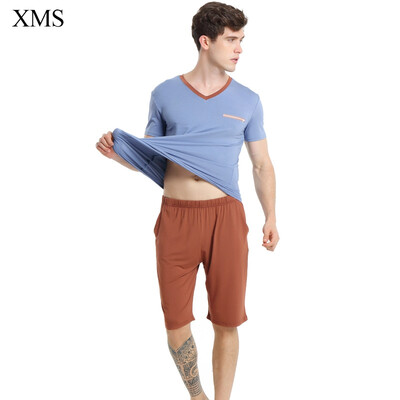 Mens O-Neck T-Shirt Bamboo Fiber Pajamas Men High elastic Short Sleeve Solid Color Muscle Fit T Shirt Men Summer
Mens O-Neck T-Shirt Bamboo Fiber Pajamas Men High elastic Short Sleeve Solid Color Muscle Fit T Shirt Men Summer