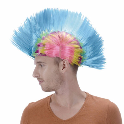 Short Straight Mohawk Cosplay Wig 6inch 115g Pink Purple Blue Color Mixing Synthetic Fake Hair For Football Fans Heat Resistant
Short Straight Mohawk Cosplay Wig 6inch 115g Pink Purple Blue Color Mixing Synthetic Fake Hair For Football Fans Heat Resistant