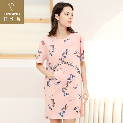 Filament bird TINSINO Summer lady short-sleeved nightdress red ear bunny cute girl thin section can wear outside home service female WHY9049028 light gray green
Filament bird TINSINO Summer lady short-sleeved nightdress red ear bunny cute girl thin section can wear outside home service female WHY9049028 light gray green