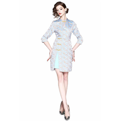 2018 New Summer Special Retro Qipao Three Quarter With Gold Button Knee-Length Dress Cheongsame Formal Dresses
2018 New Summer Special Retro Qipao Three Quarter With Gold Button Knee-Length Dress Cheongsame Formal Dresses