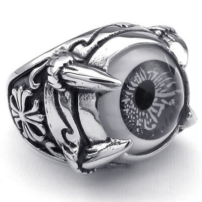 Hpolw mens 316L Stainless Steel Gothic Dragon Claw Evil Eye Biker Mens Ring Black & Silver crystal eyesWidth 20mm
Hpolw mens 316L Stainless Steel Gothic Dragon Claw Evil Eye Biker Mens Ring Black & Silver crystal eyesWidth 20mm