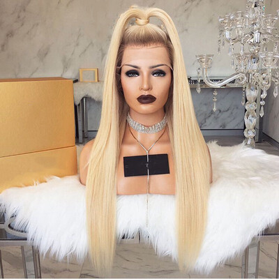 613 Two Tone Blonde Ombre Silky Straight Lace Front Wigs Human Hair With Baby Hair And Natural Hairline Glueless Wig Bleached Kno
613 Two Tone Blonde Ombre Silky Straight Lace Front Wigs Human Hair With Baby Hair And Natural Hairline Glueless Wig Bleached Kno