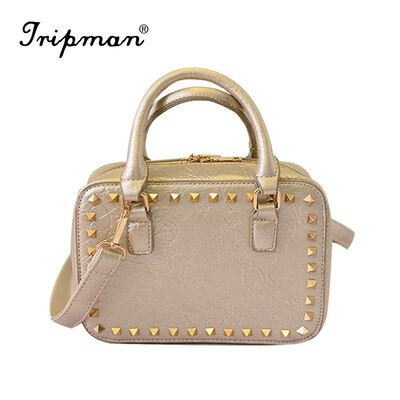 Tripman New arrival Fashion classical rivet brand designer PU women bag leather handbag/ shoulder bag leather bag
Tripman New arrival Fashion classical rivet brand designer PU women bag leather handbag/ shoulder bag leather bag