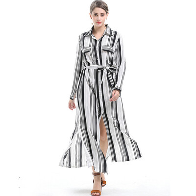 BURDULLY Women Long Dress Elegant Big Size Casual Summer Black White Striped Loose Dress For Work And Office Oversized Dress
BURDULLY Women Long Dress Elegant Big Size Casual Summer Black White Striped Loose Dress For Work And Office Oversized Dress