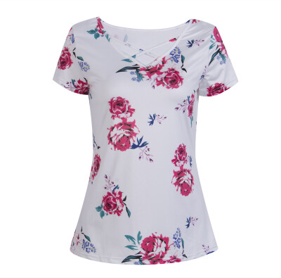 Summer Women Blouse Floral Short Sleeve Ladies Chiffon Loose Casual T-shirt Tops
Summer Women Blouse Floral Short Sleeve Ladies Chiffon Loose Casual T-shirt Tops