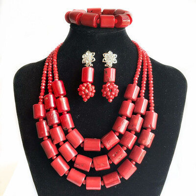 Fashion Red True Coral Necklace Earrings Bangle Set African Jewelry Set Luxury Brand Nigerian Wedding Women Costume Jewelry
Fashion Red True Coral Necklace Earrings Bangle Set African Jewelry Set Luxury Brand Nigerian Wedding Women Costume Jewelry