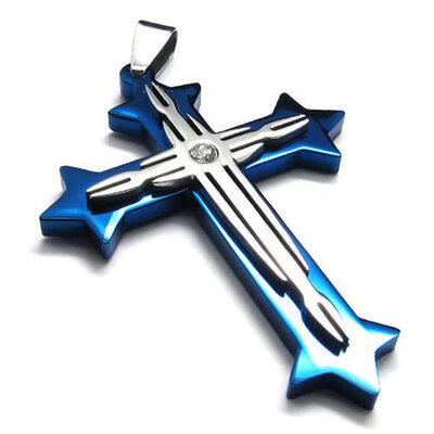 Hpolw Mens Womens couples Blue&silver Stainless Steel white crystal Arrow shape Cross Pendant,18-26 inches Chain
Hpolw Mens Womens couples Blue&silver Stainless Steel white crystal Arrow shape Cross Pendant,18-26 inches Chain