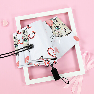 Cmon love cat vinyl umbrella parasol sunscreen umbrella cute small black umbrella folding umbrella umbrella sunscreen female anti-UV white tri-fold manual
Cmon love cat vinyl umbrella parasol sunscreen umbrella cute small black umbrella folding umbrella umbrella sunscreen female anti-UV white tri-fold manual