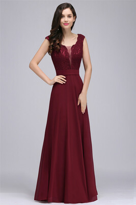 Lace Evening Long Prom Dress Formal Party Bridesmaid Gown A-line Women Chiffon Dress
Lace Evening Long Prom Dress Formal Party Bridesmaid Gown A-line Women Chiffon Dress