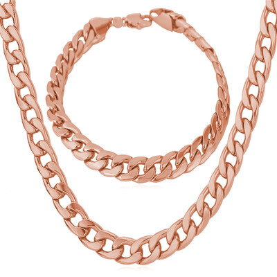 Party Jewelry Sets Men's Fashion Jewelry Sale Trendy 18K Real Gold Plated 8 MM Wide Chain Bracelet Necklace Set Wholesale
Party Jewelry Sets Men's Fashion Jewelry Sale Trendy 18K Real Gold Plated 8 MM Wide Chain Bracelet Necklace Set Wholesale