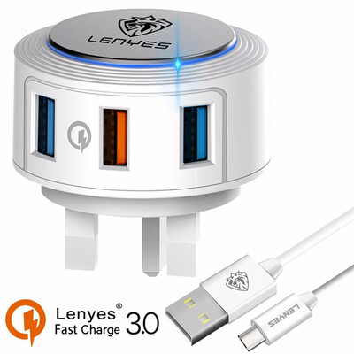 3 Port Quick Charge QC30 wall plug adapter UK Wall Plug Portable Adapter with Power Suitable for Samsung S9 S9 with Type C Cable
3 Port Quick Charge QC30 wall plug adapter UK Wall Plug Portable Adapter with Power Suitable for Samsung S9 S9 with Type C Cable